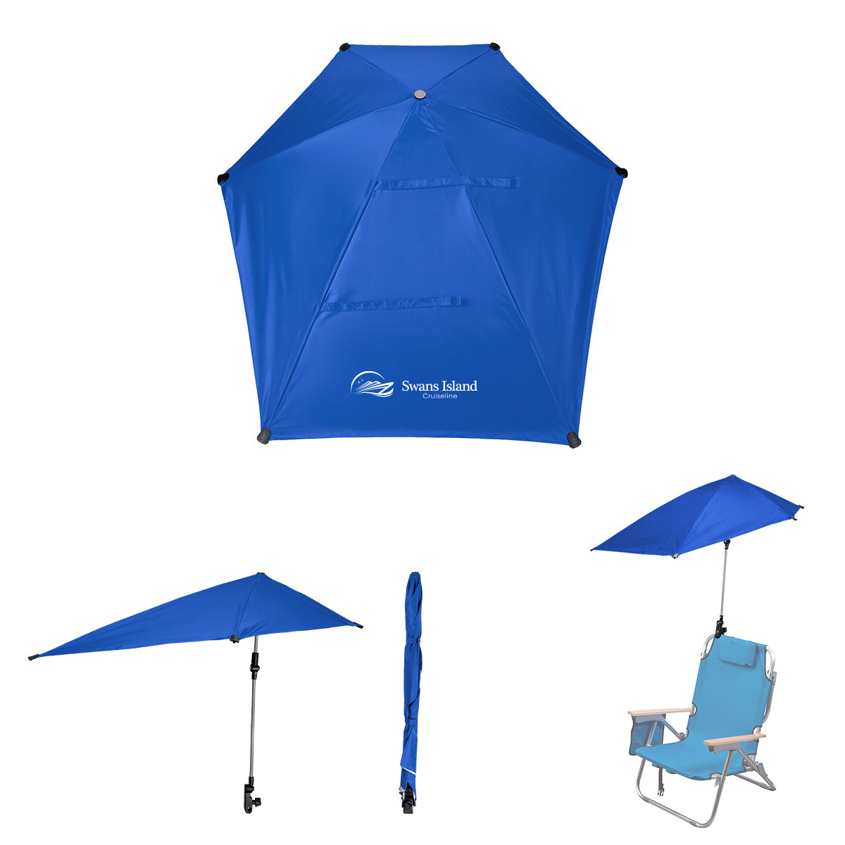50" Arc SPF 50 Chair Umbrella With 100% rPET Canopy