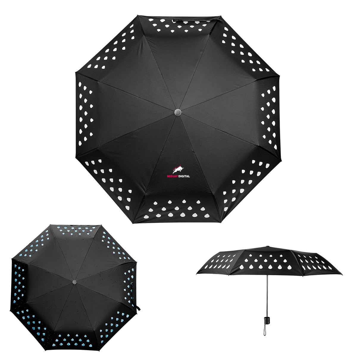 Custom logo 42" Arc Color Changing Umbrella With 100% rPET Canopy
