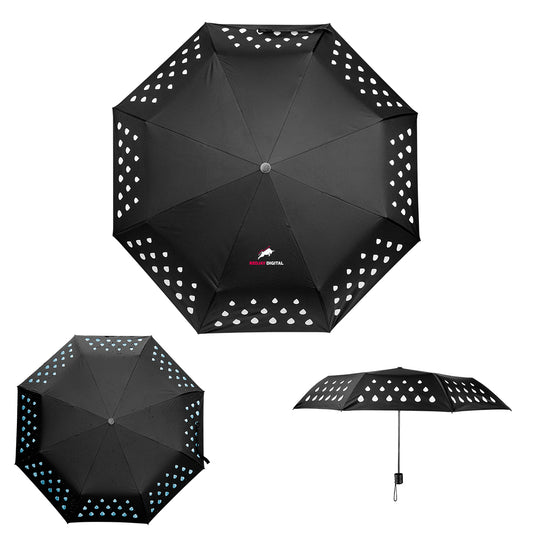 Custom logo 42" Arc Color Changing Umbrella With 100% rPET Canopy