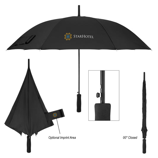 Custom logo 46" Arc Automatic Open Umbrella With 100% rPET Canopy