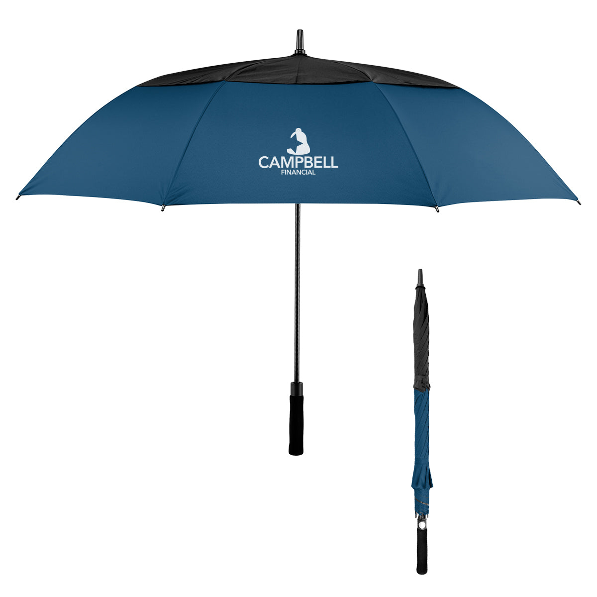 Custom logo 60" Arc Vented Umbrella With 100% rPET Canopy