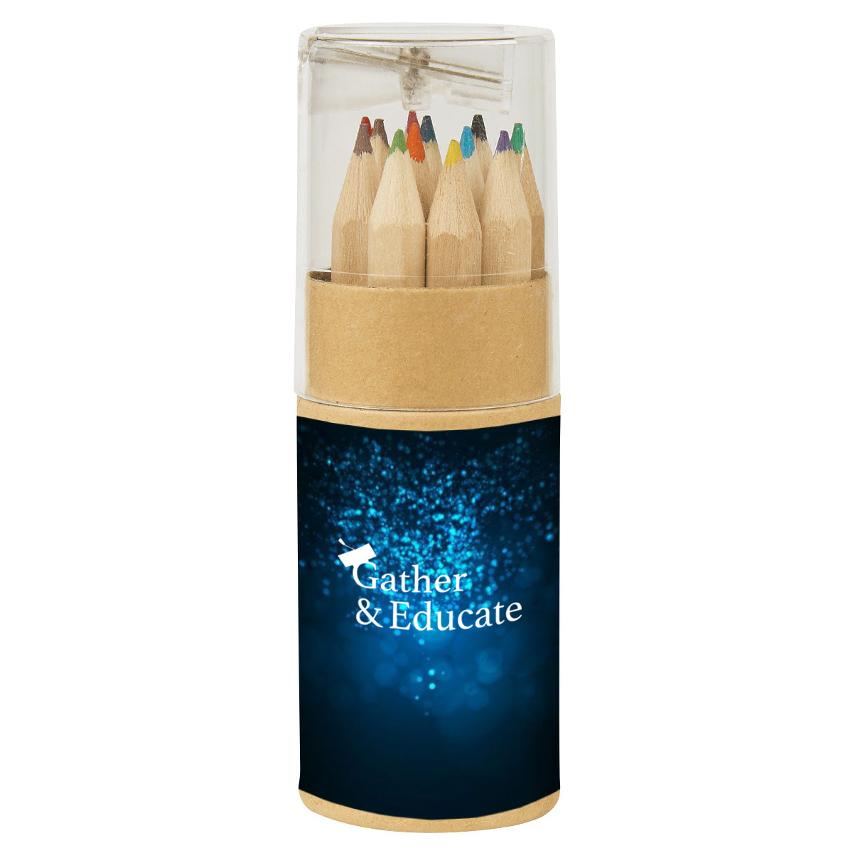 Custom logo 12-Piece Colored Pencil Set In Tube With Sharpener