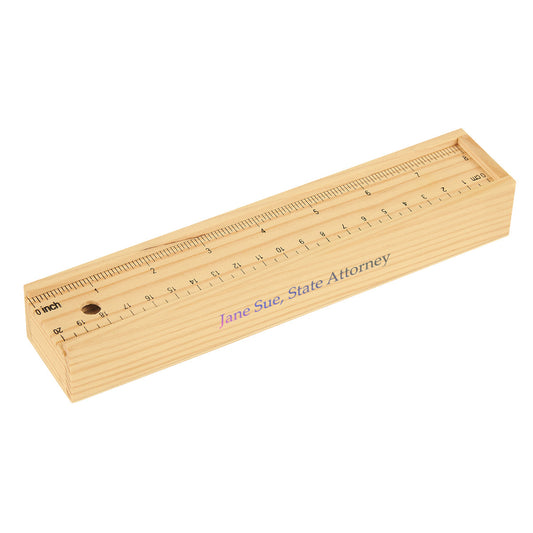 Custom logo 12-Piece Colored Pencil Set In Wooden Ruler Box