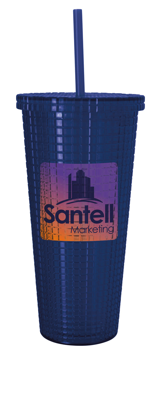 Square-Pattern Double-Wall Tumbler - 23 oz.