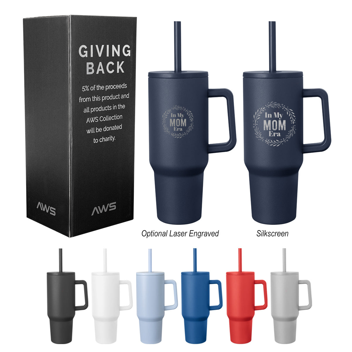 40 Oz. AWS Jackson Intrepid Recycled Stainless Steel Tumbler