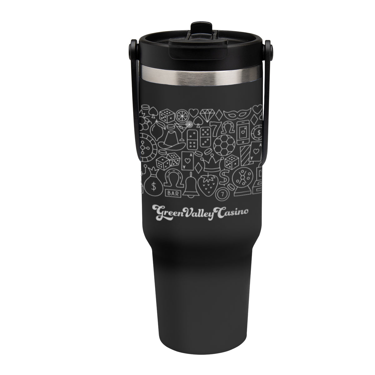 Custom logo 40 Oz. Full Laser Peak Intrepid Recycled Stainless Steel Tumbler