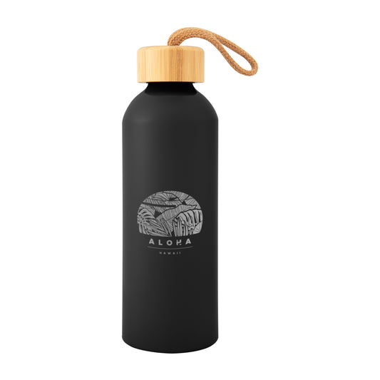 Custom logo 25 Oz. Full Laser Blaire Recycled Aluminum Bottle With Bamboo Lid
