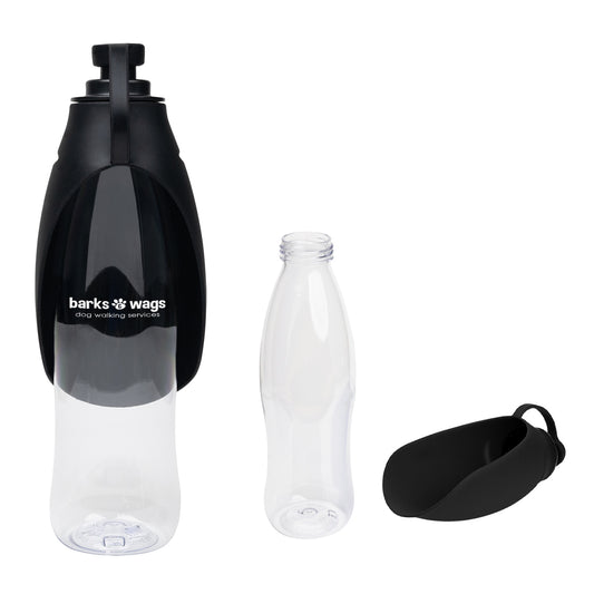 Custom logo 21 Oz. Recycled Pet Water Bottle & Dispensing Bowl