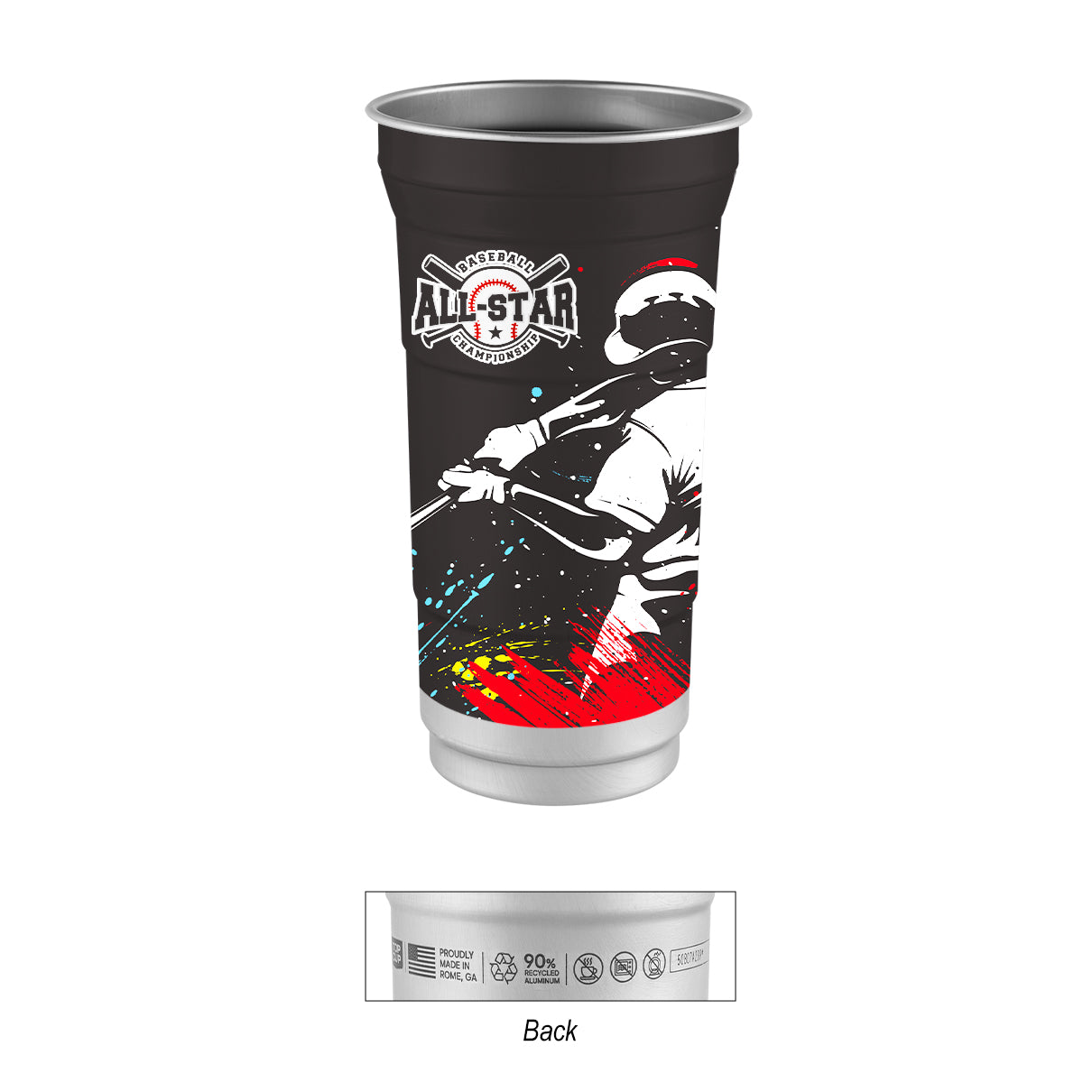 Custom logo 12 Oz. Top Cup Full Color Aluminum Cup