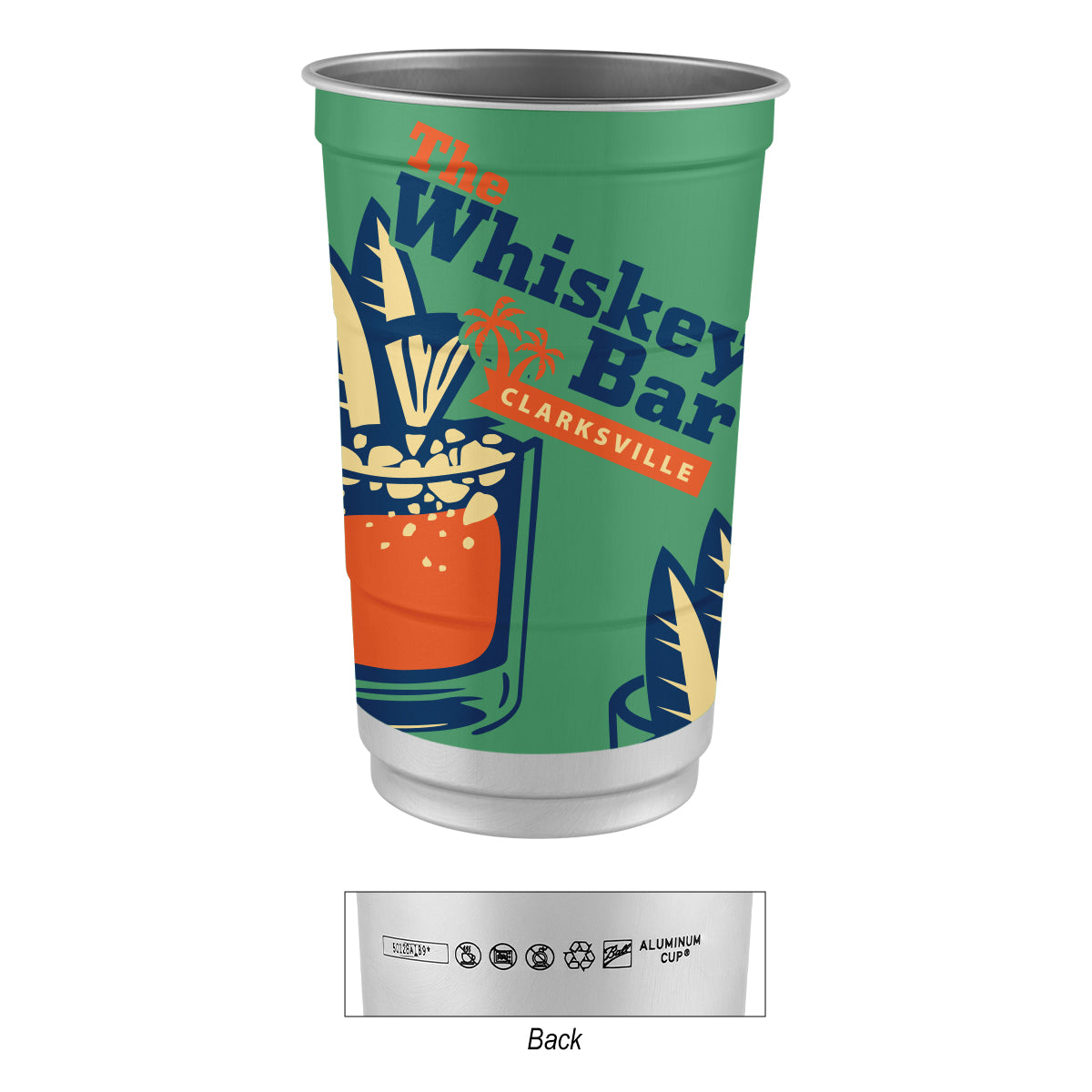 Custom logo 24 Oz. Top Cup Full Color Aluminum Cup