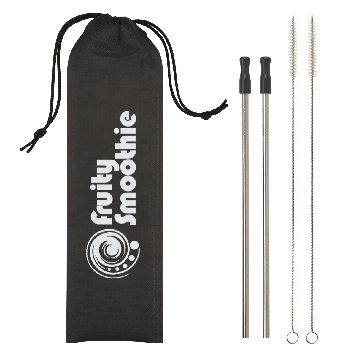 Custom logo 2-Pack Stainless Steel Straw Kit