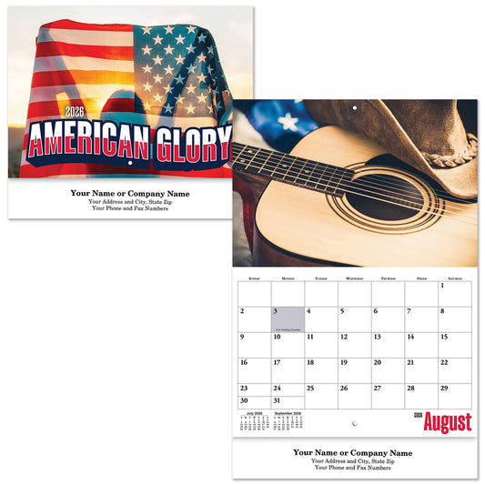 Custom logo American Glory Stapled Wall Calendar