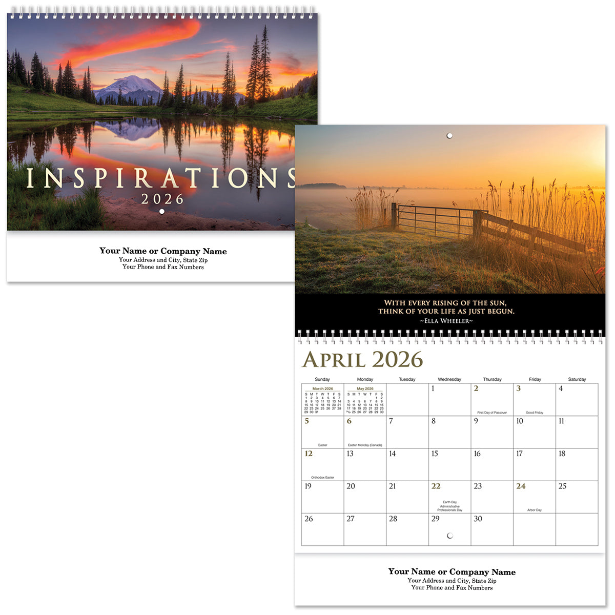 Custom logo Inspirations Spiral Wall Calendar
