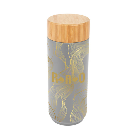 Custom logo 16 Oz. Full Color Stainless Steel Lexington Bottle With Bamboo Lid