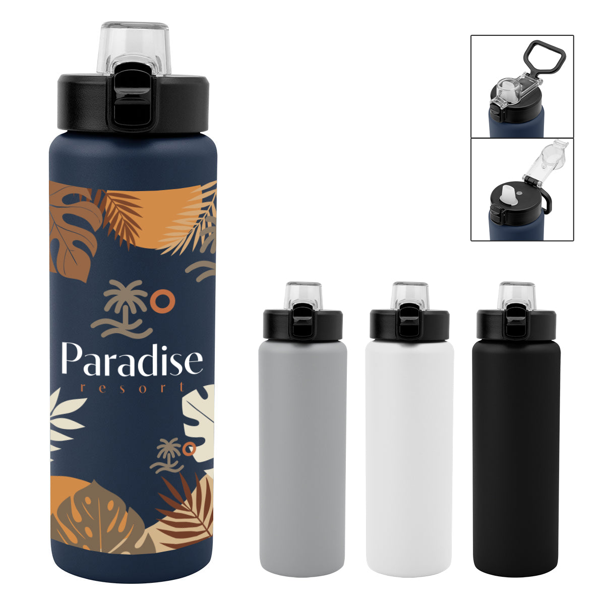 30 Oz. Full Color Nolan Recycled Single Wall Stainless Steel Bottle