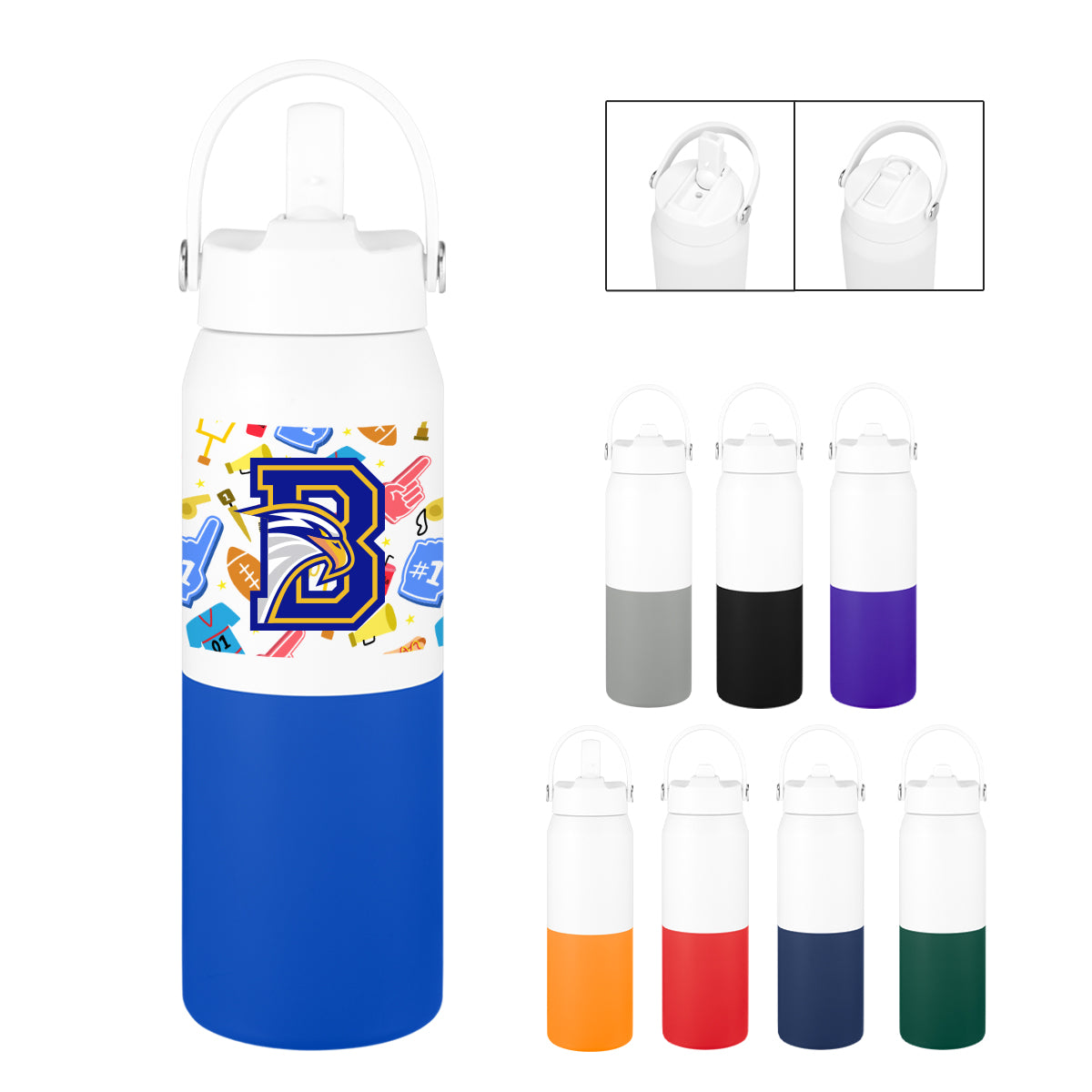 26 Oz. Full Color Halftime Two-Tone Recycled Stainless Steel Bottle