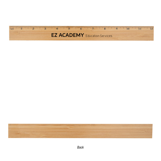 Custom logo 12" Bamboo Ruler