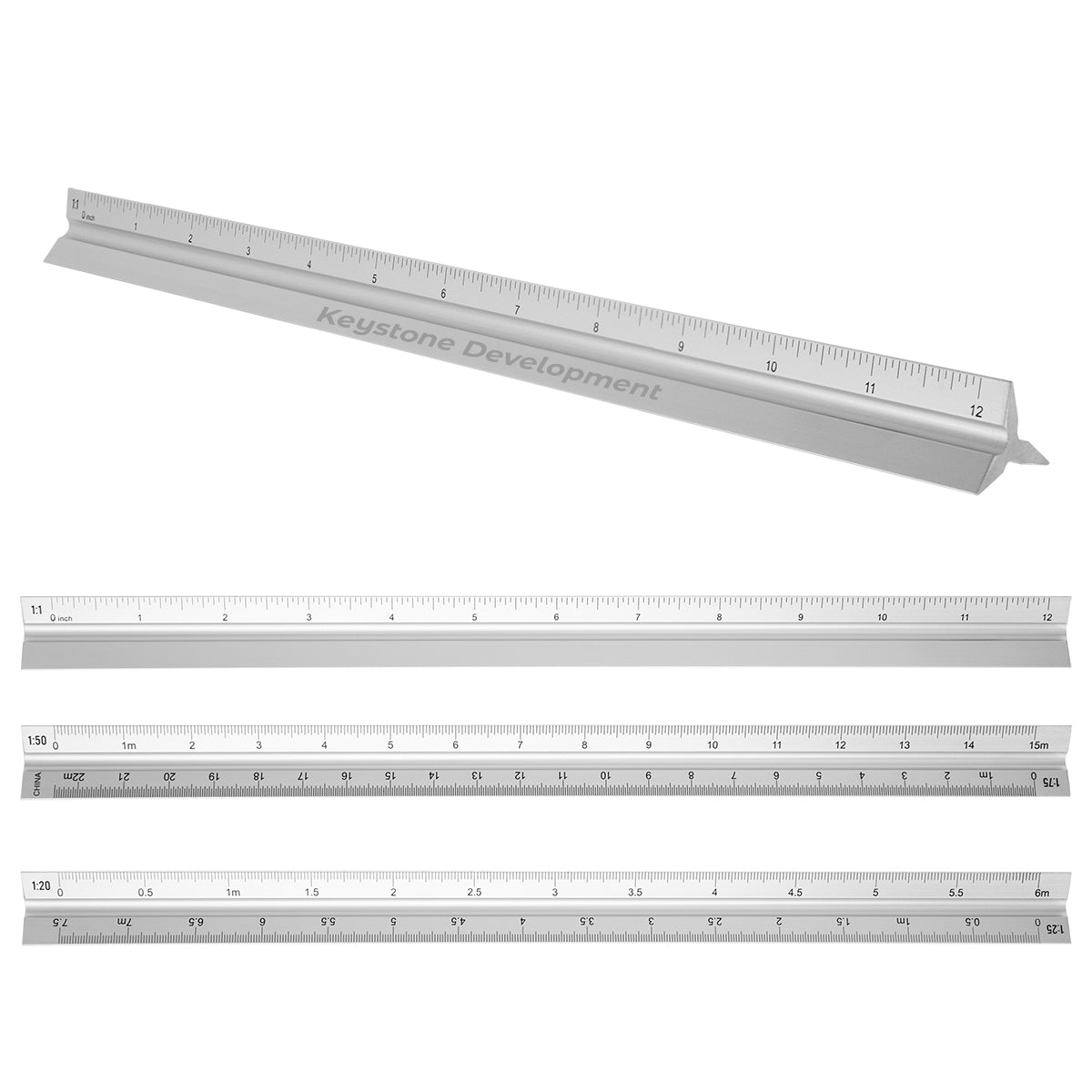 Custom logo 12" Triangular Ruler