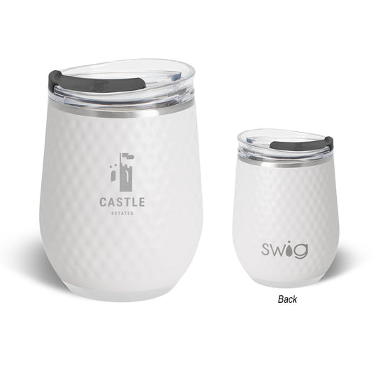 Custom logo 12 Oz. Swig Life™ Golf Ball Stainless Steel Stemless Wine Tumbler