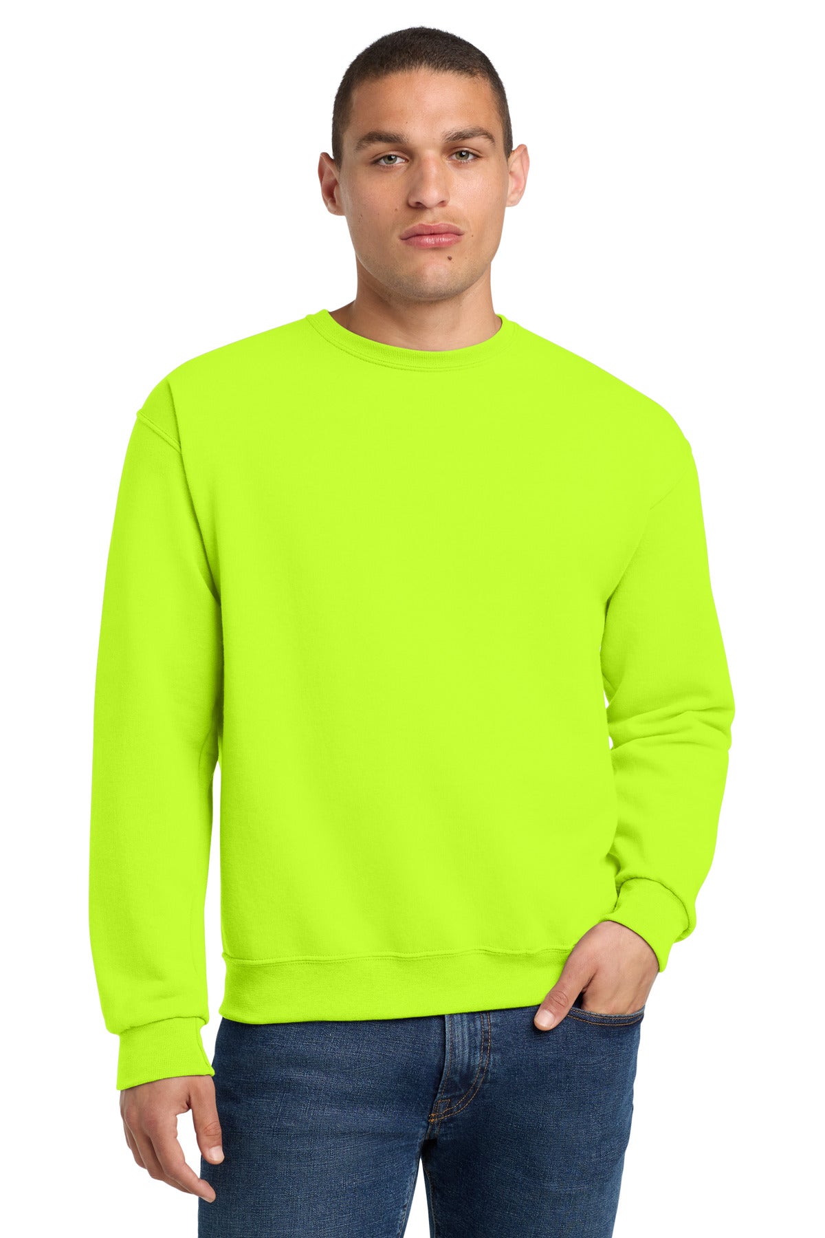 Custom logo Jerzees® - NuBlend® Crewneck Sweatshirt. 562M in Safety Green