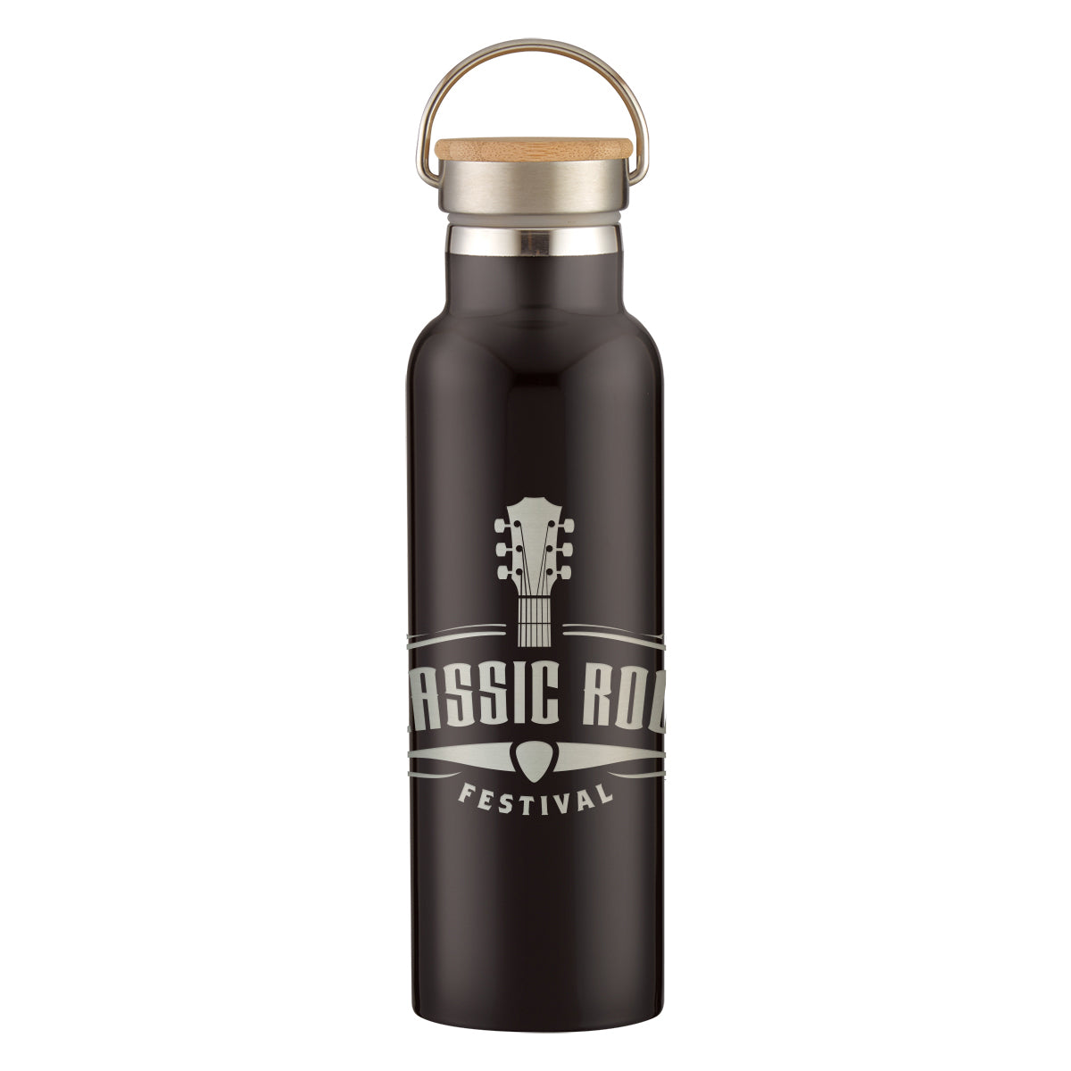 Custom logo 21 Oz. Full Laser Tipton Stainless Steel Bottle With Bamboo Lid