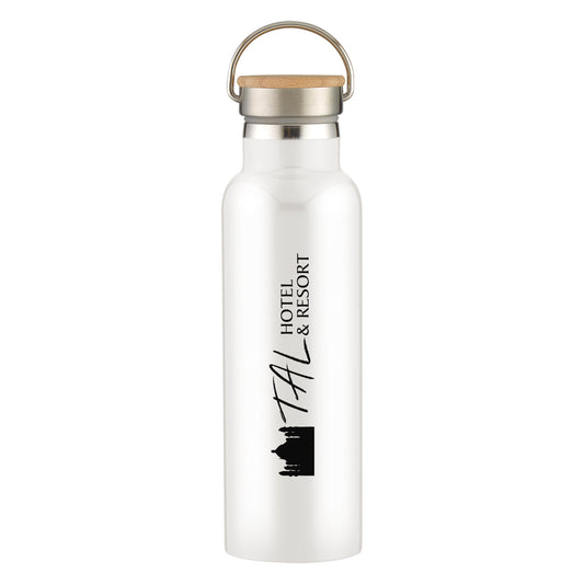 Custom logo 21 Oz. Tipton Recycled Stainless Steel Bottle With Bamboo Lid