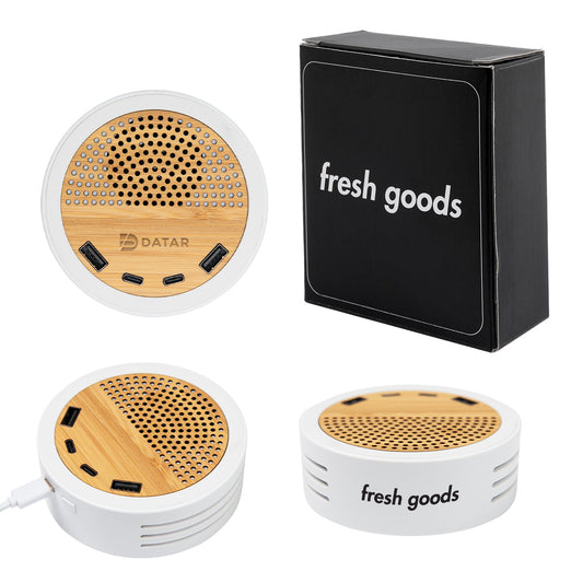 Custom logo Fresh Goods RABS & Bamboo Speaker & Charger