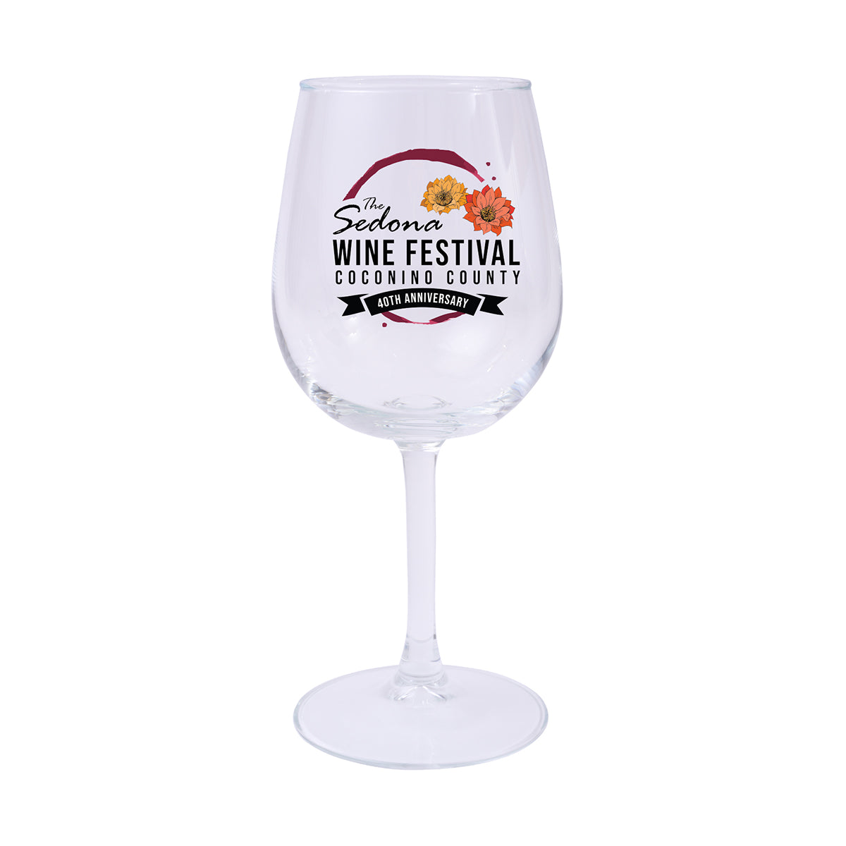 Custom logo 12 Oz. Full Color Wine Glass