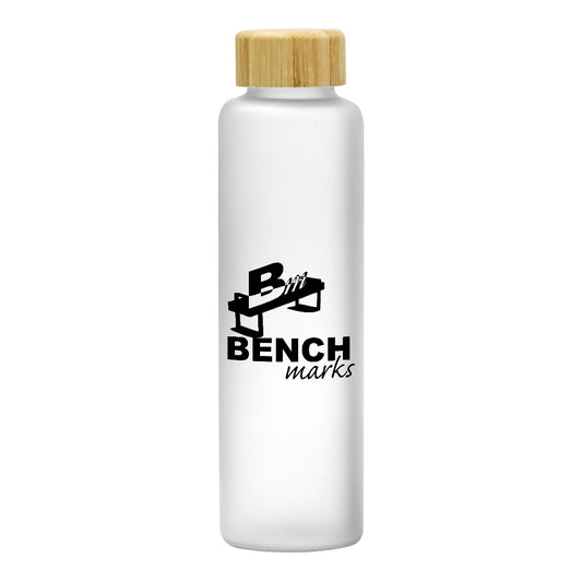 Custom logo 20 Oz. Belle Glass Bottle With Bamboo Lid