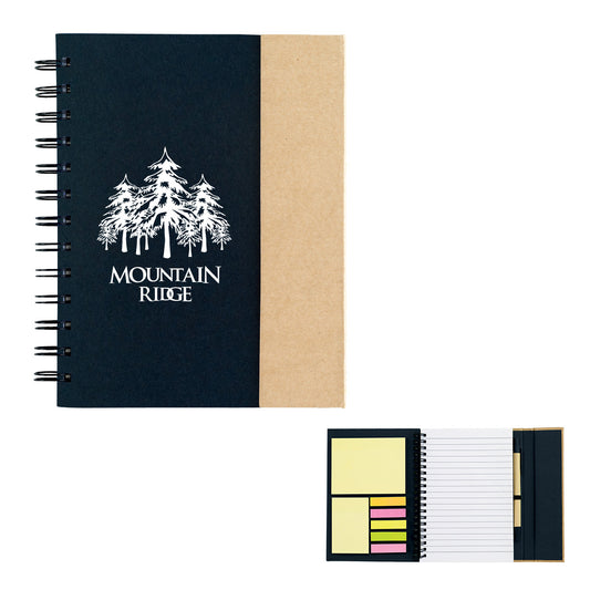 Custom logo Spiral Notebook With Sticky Notes And Flags