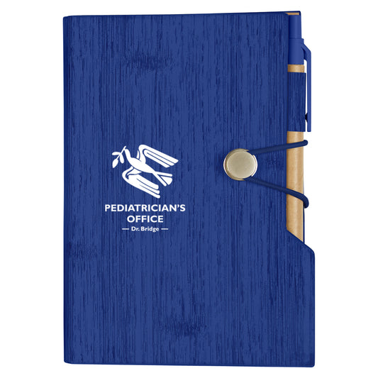 Custom logo Woodgrain Look Notebook With Sticky Notes And Flags