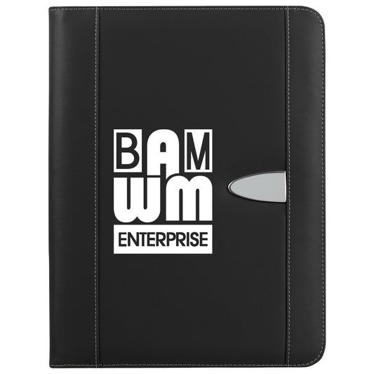 Custom logo Eclipse Bonded Leather Zippered Portfolio With Calculator