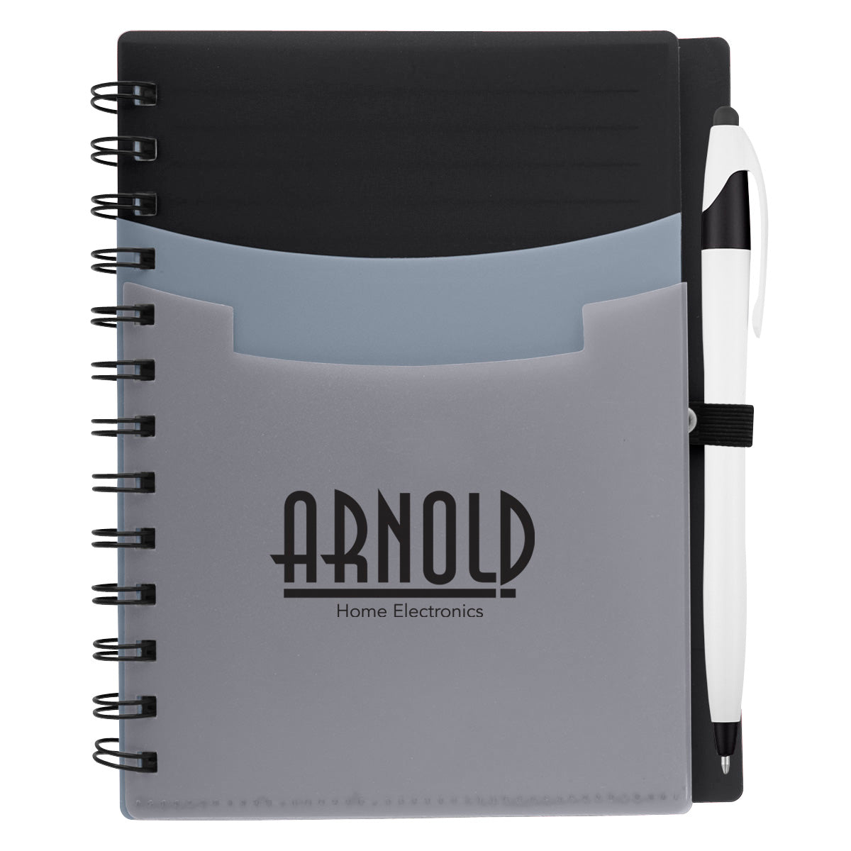 Custom logo Tri-Pocket Notebook & Pen