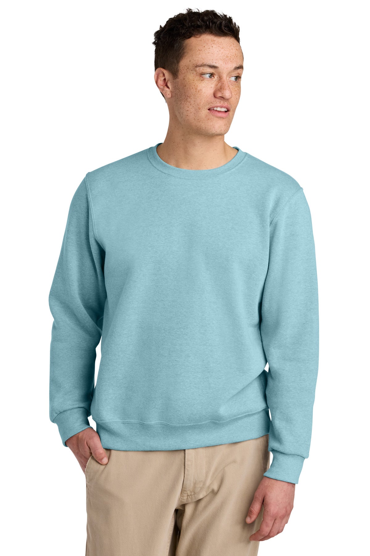 Custom logo Jerzees Eco® Premium Blend Crewneck Sweatshirt 701M in Cloud Heather