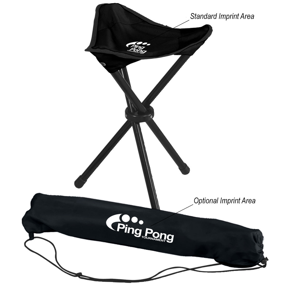 Custom logo Folding Tripod Stool With Carrying Bag
