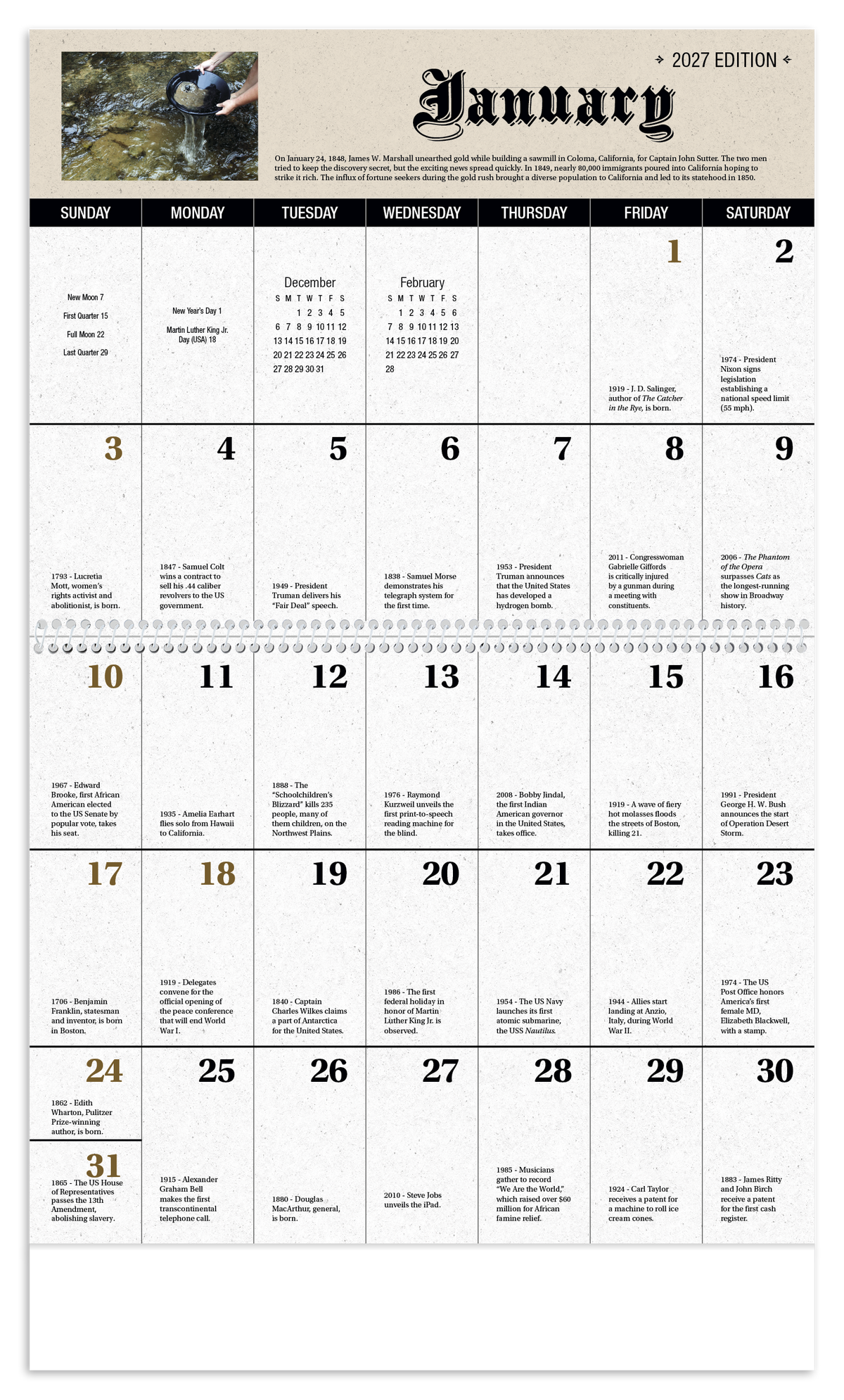 Custom logo Daily History Spiral Calendar