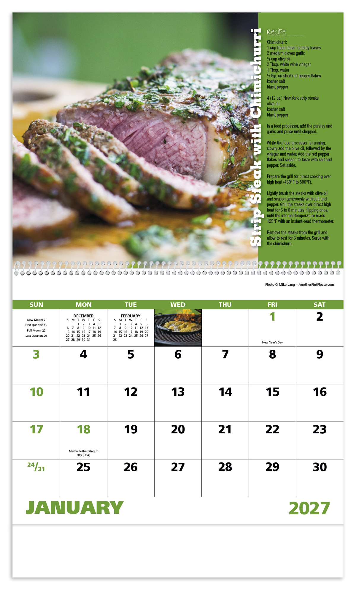 Custom logo Grilling - Spiral Calendar