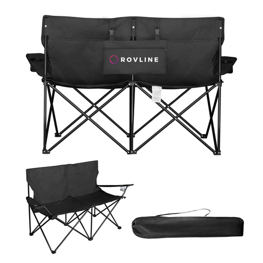 Custom logo Double Take rPET Folding Chair For Two With Carrying Bag