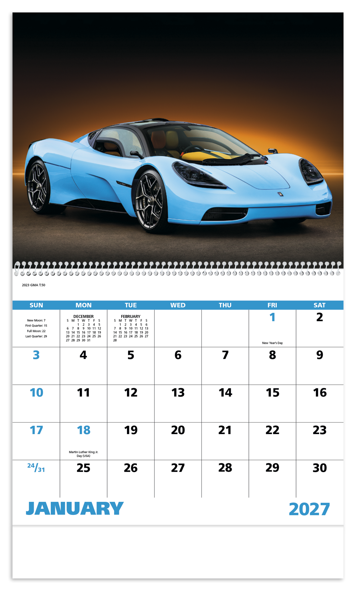 Custom logo Exotic Sports Cars - Spiral Calendar