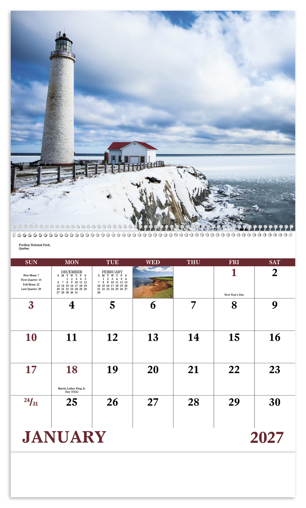 Custom logo Canadian National Parks - Spiral Calendar