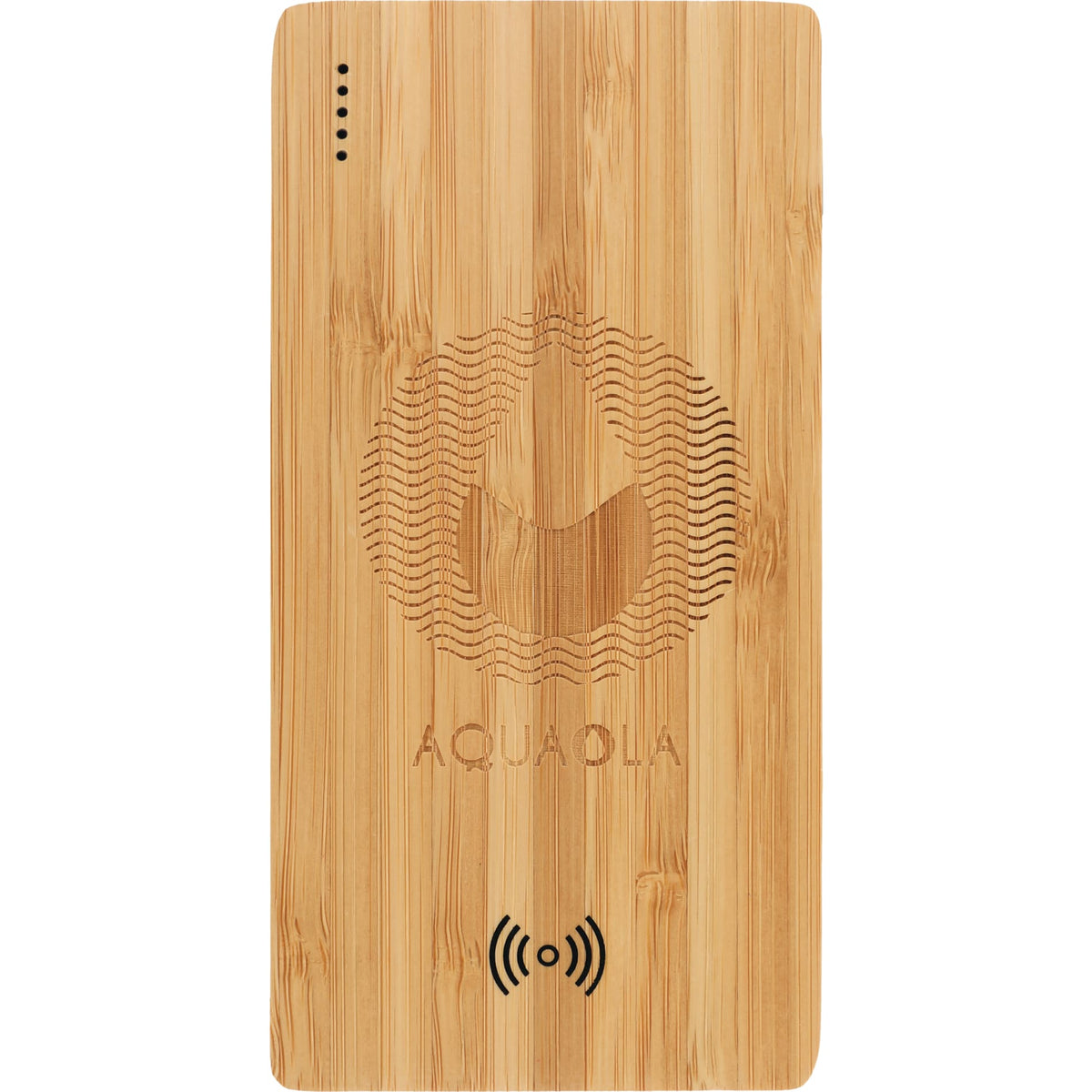 Custom logo FSC® 100% Bamboo 5000 mAh Wireless Power Bank