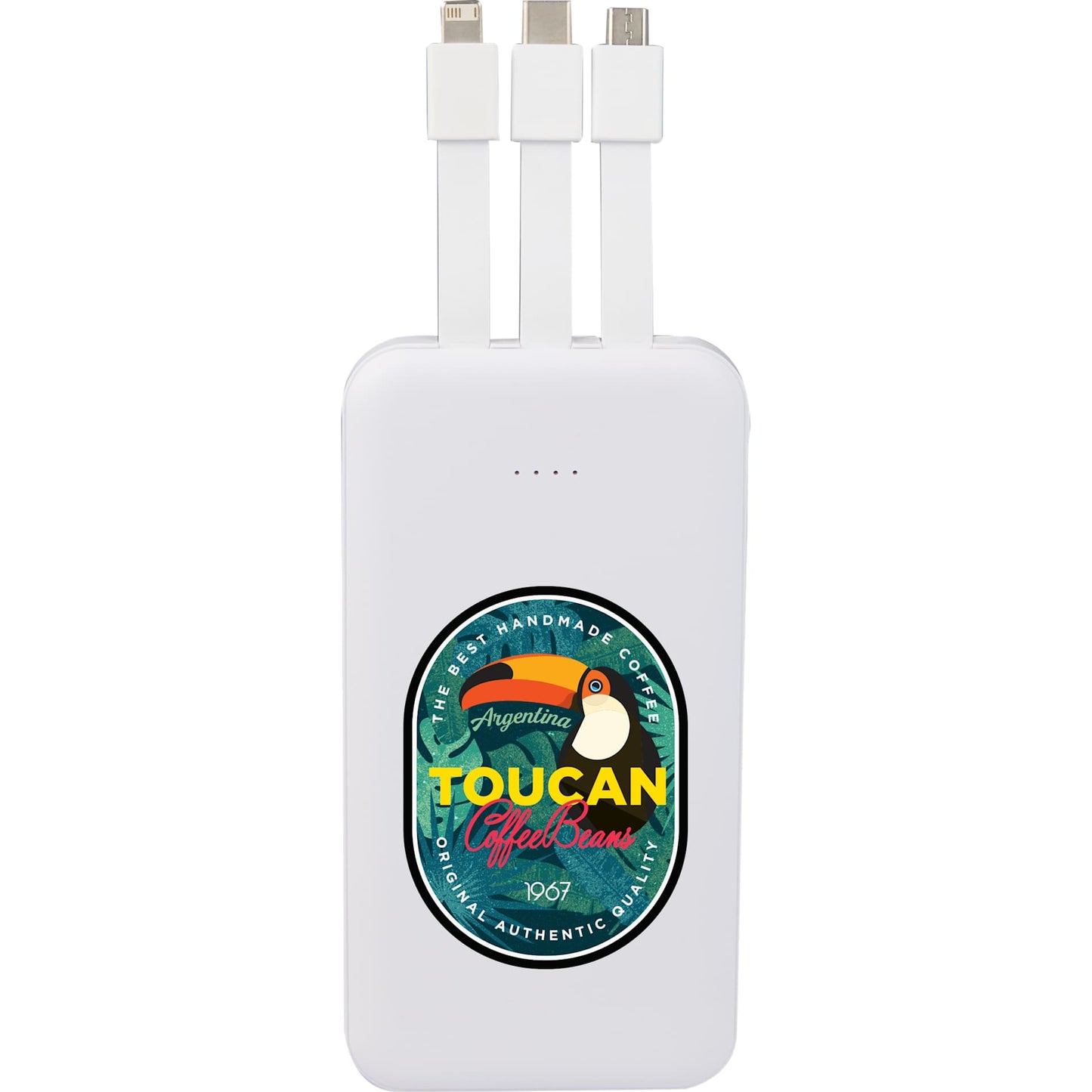 UL Listed 5,000 mAh Power Bank with Multi-Cables