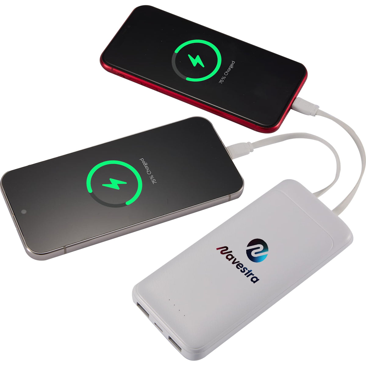 Custom logo Pwr Pal 10000 mAh Power Bank with Integrated Cable