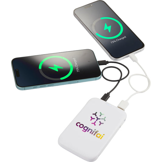 Custom logo UL Listed 5000 20W Power Bank with Integrated Cabl