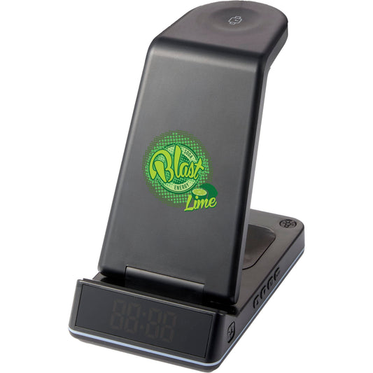 Custom logo TriCharge Plus 3-IN-1 Qi Wireless Charging Stand