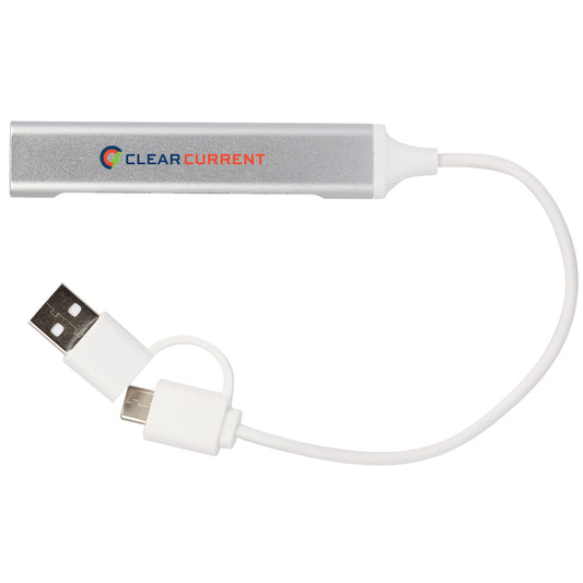 Custom logo Aluminum 4-Port USB-A and C Hub