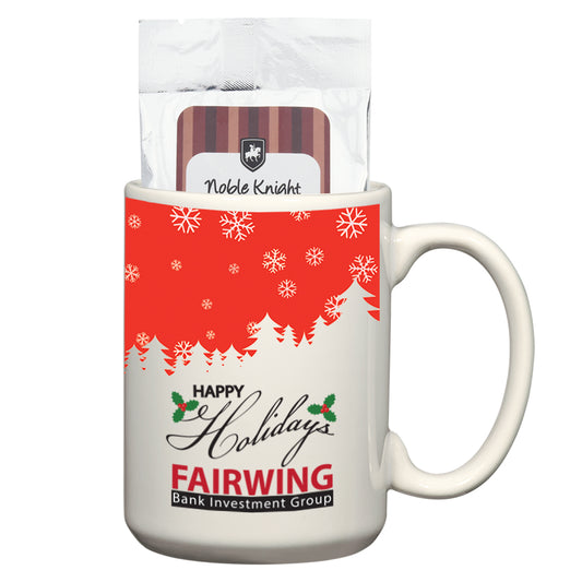 Custom logo 15 Oz. Full Color Mug with Two Packs of Hot Cocoa
