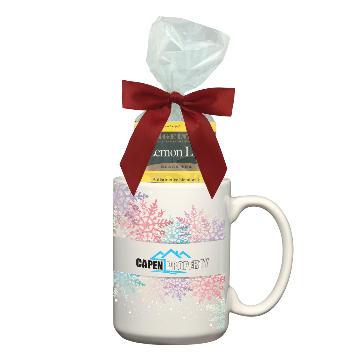 Custom logo 15 Oz. Full Color Mug with Four Assorted Tea Bags