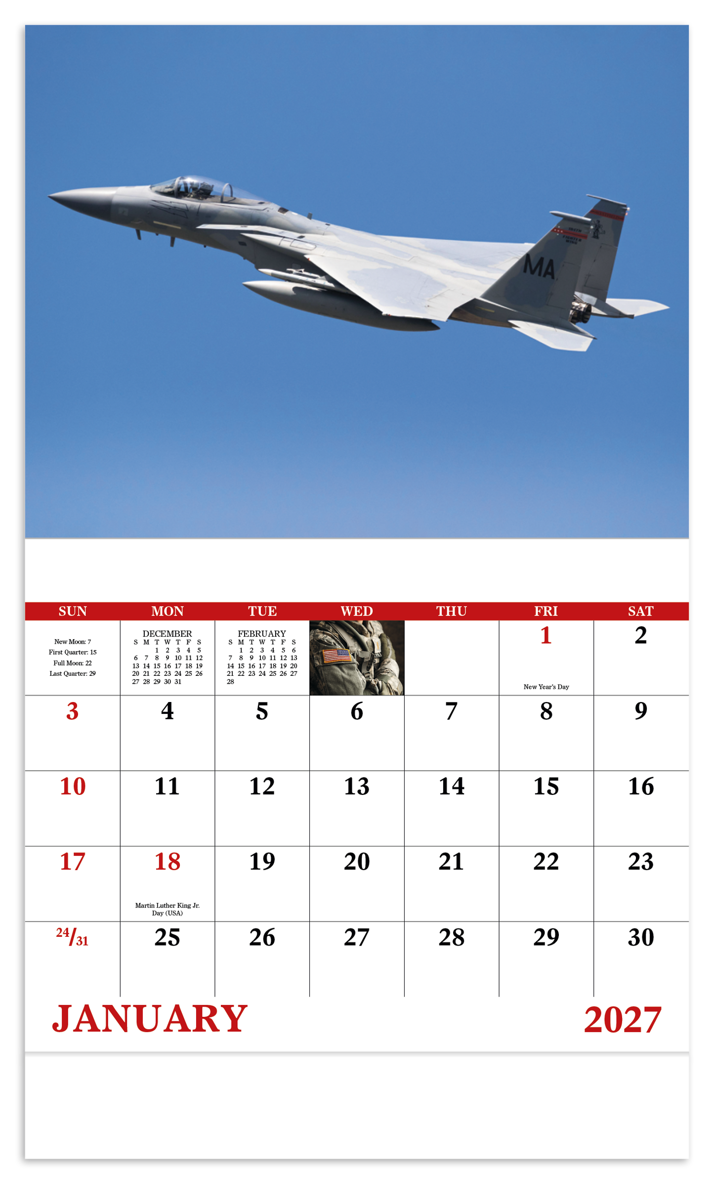 American Armed Forces - Stapled Calendar