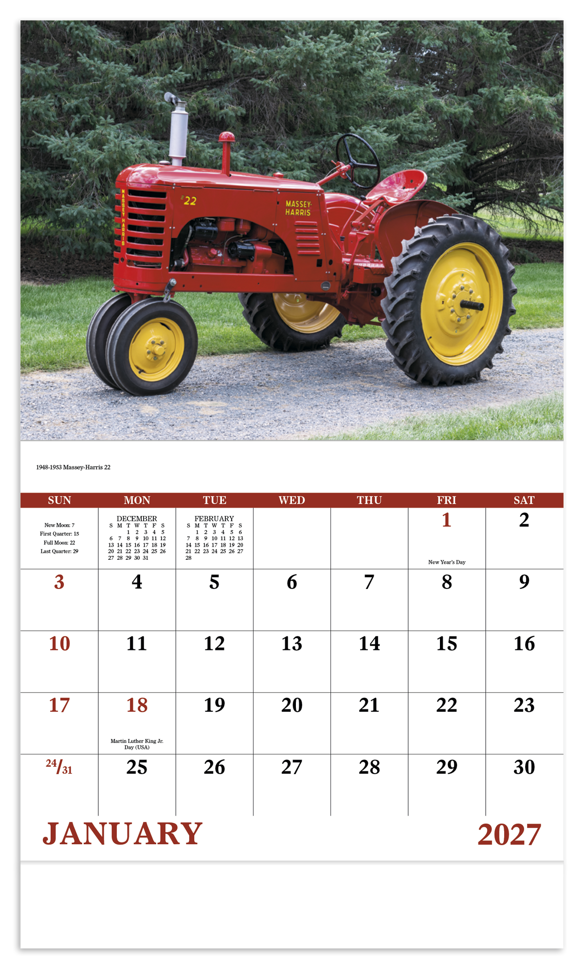 Custom logo Classic Tractor - Stapled Calendar